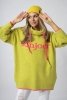Luźny sweter damski typu bluza z kapturem Bonjour lime-2